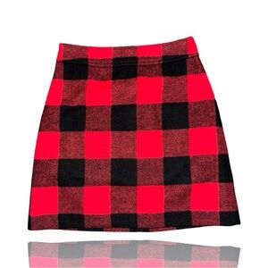 J. Crew Buffalo Plaid Wool Skirt: Like New: Lumberjack Print: Holiday Attire 00